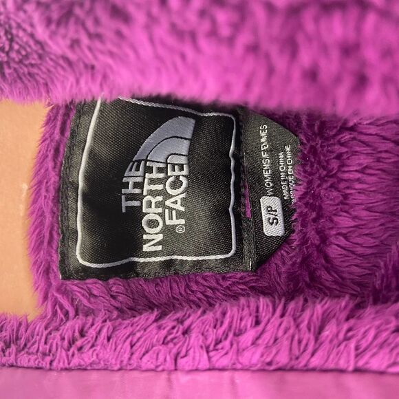 The North Face Purple fuzzy fleece Hooded Full Zip Jacket Womens s - Picture 4 of 6
